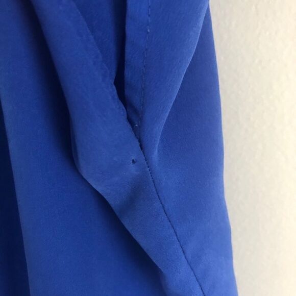 Cynthia Steffe Gathered Top Blue Polyester Size XS - Picture 6 of 7